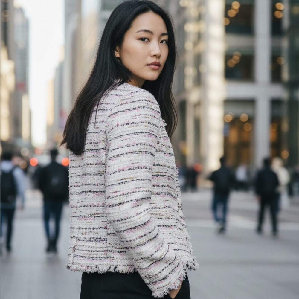 Maglie Par Ef-De Tweed Cropped Jacket Made In Japan